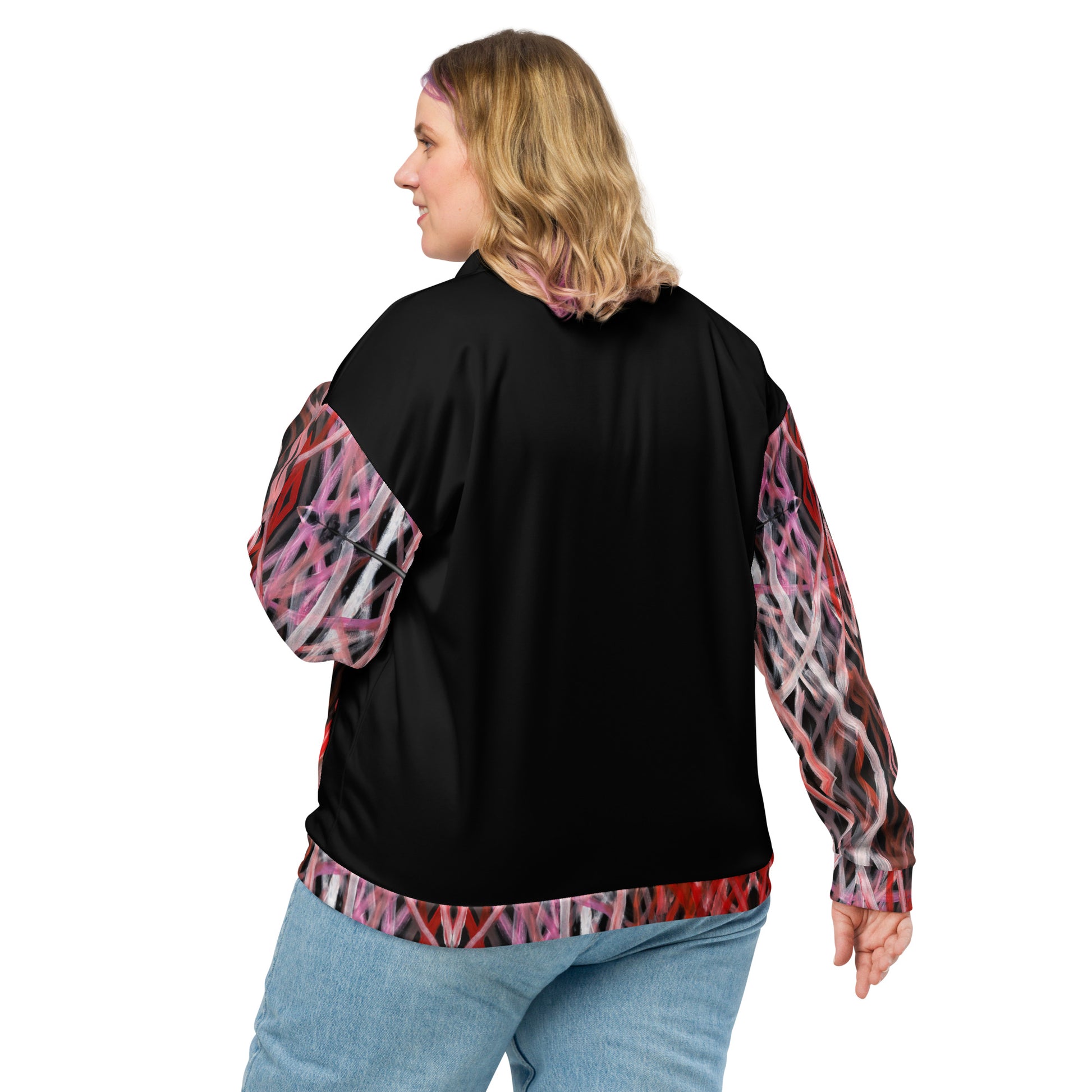 Unisex Bomber Jacket - Artwork 6 x Black