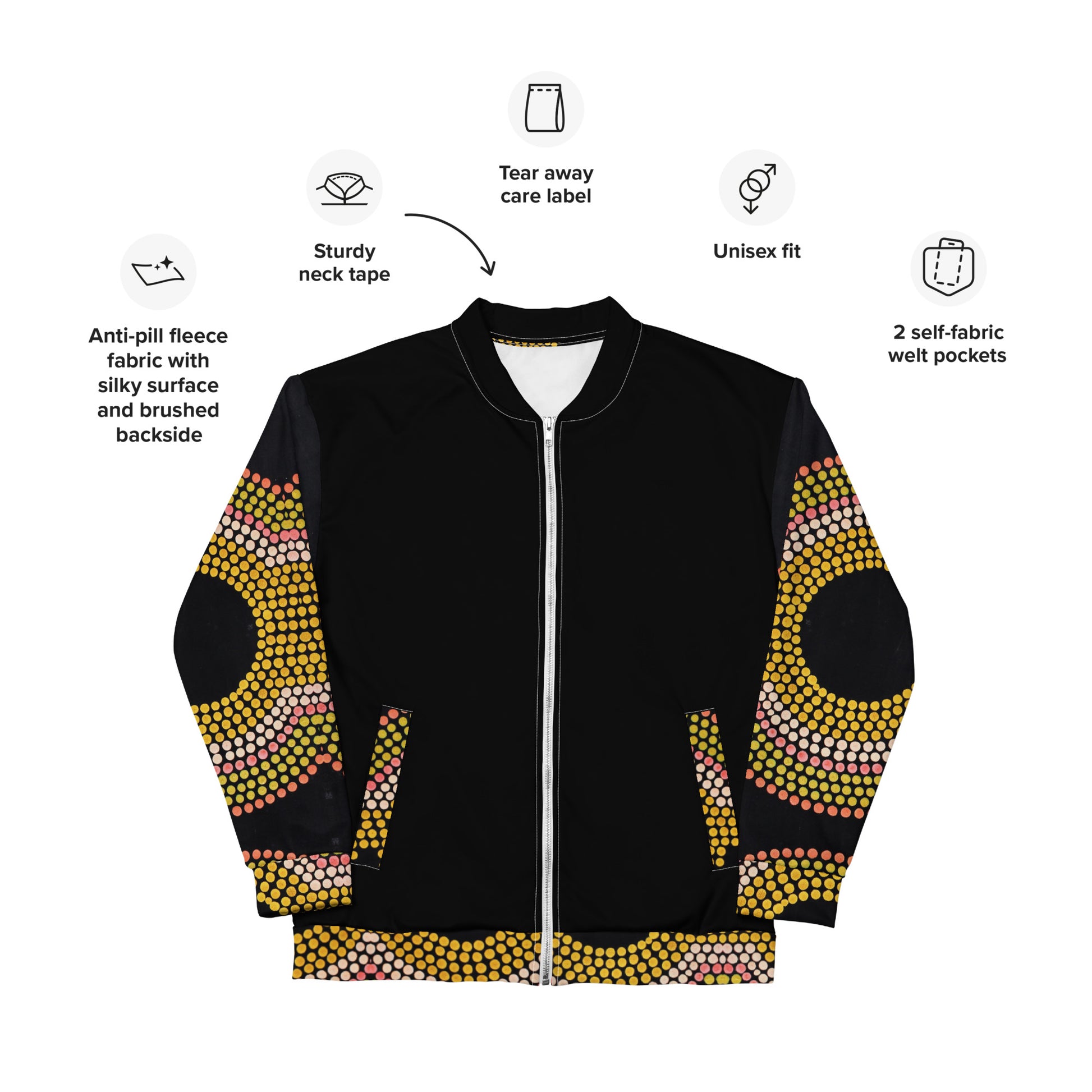 Unisex Bomber Jacket - Artwork 14 x Black