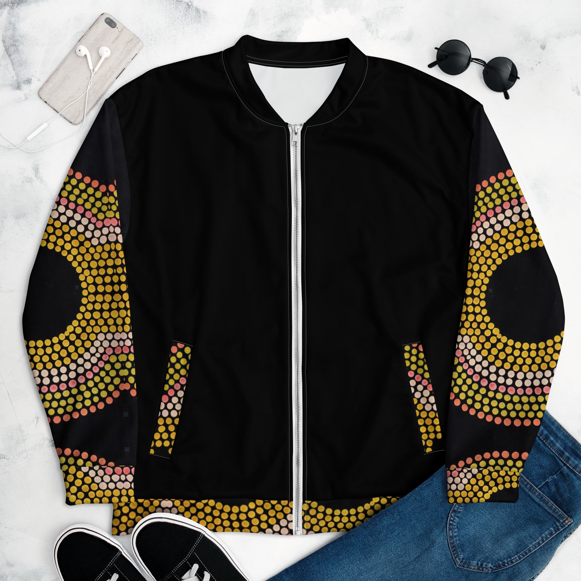 Unisex Bomber Jacket - Artwork 14 x Black