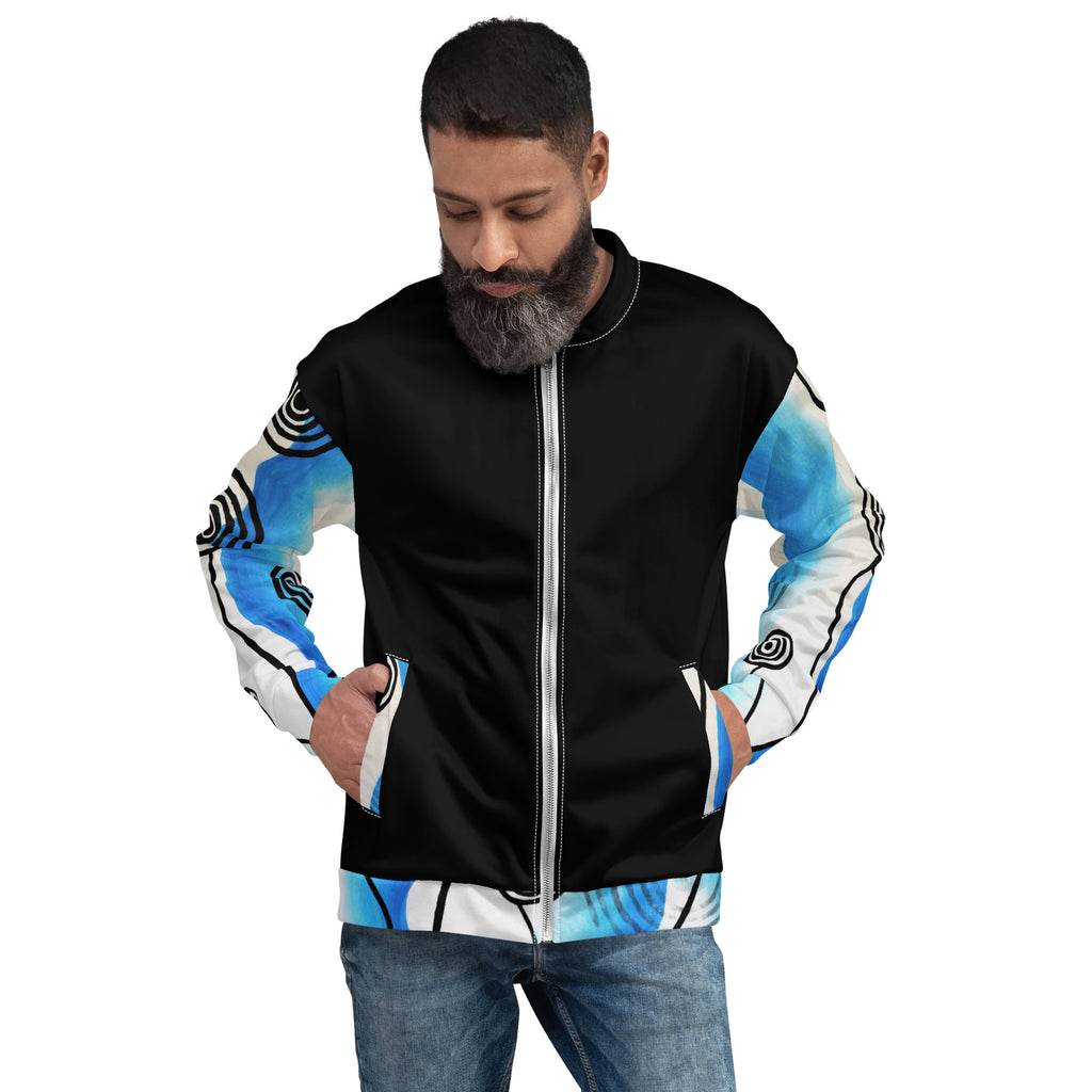 Unisex Bomber Jacket - Ocean x Black