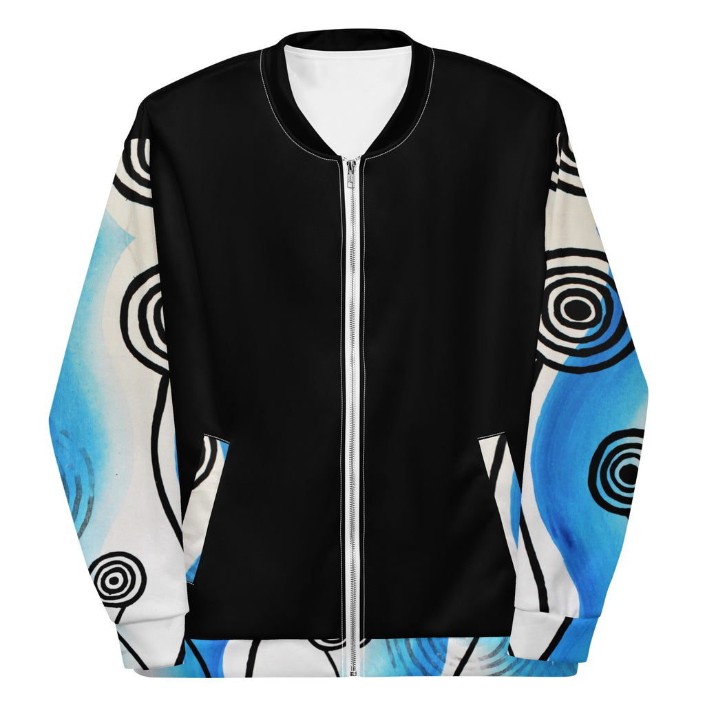 Unisex Bomber Jacket - Ocean x Black