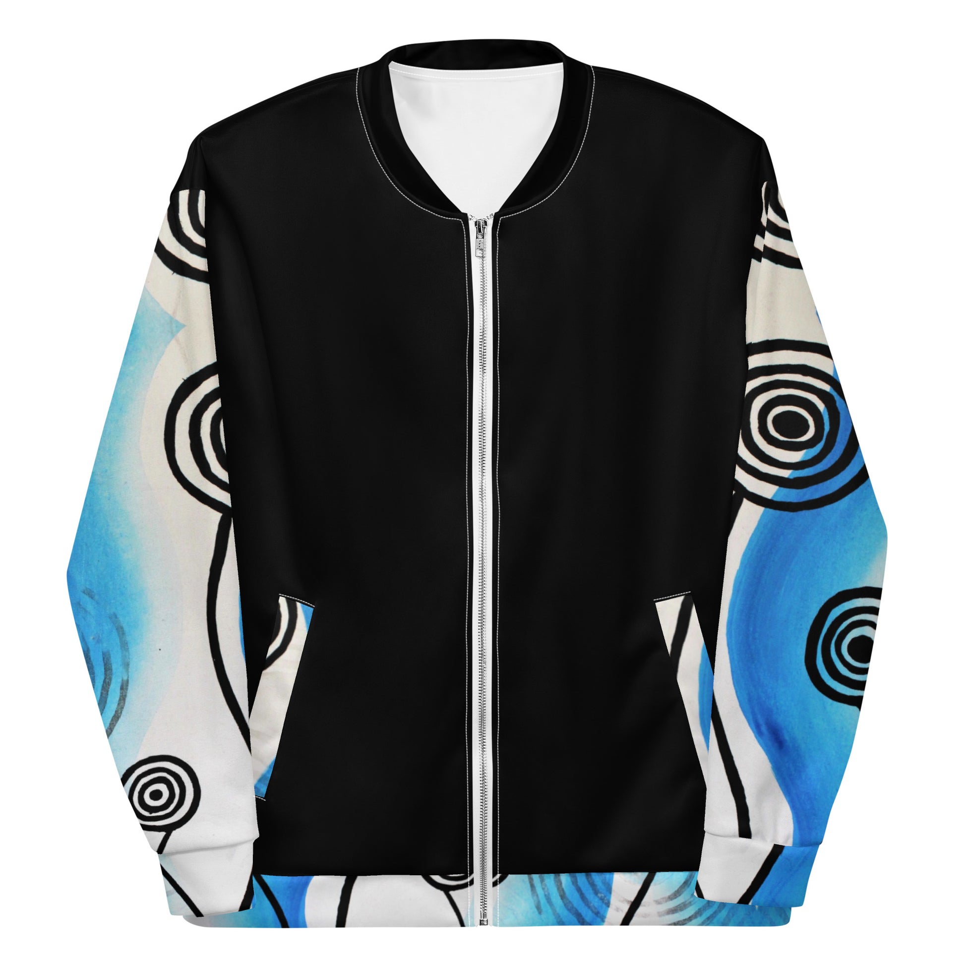 Unisex Bomber Jacket - Ocean x Black