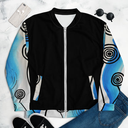 Unisex Bomber Jacket - Ocean x Black