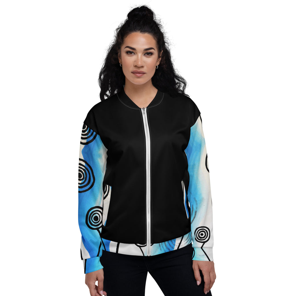 Unisex Bomber Jacket - Ocean x Black