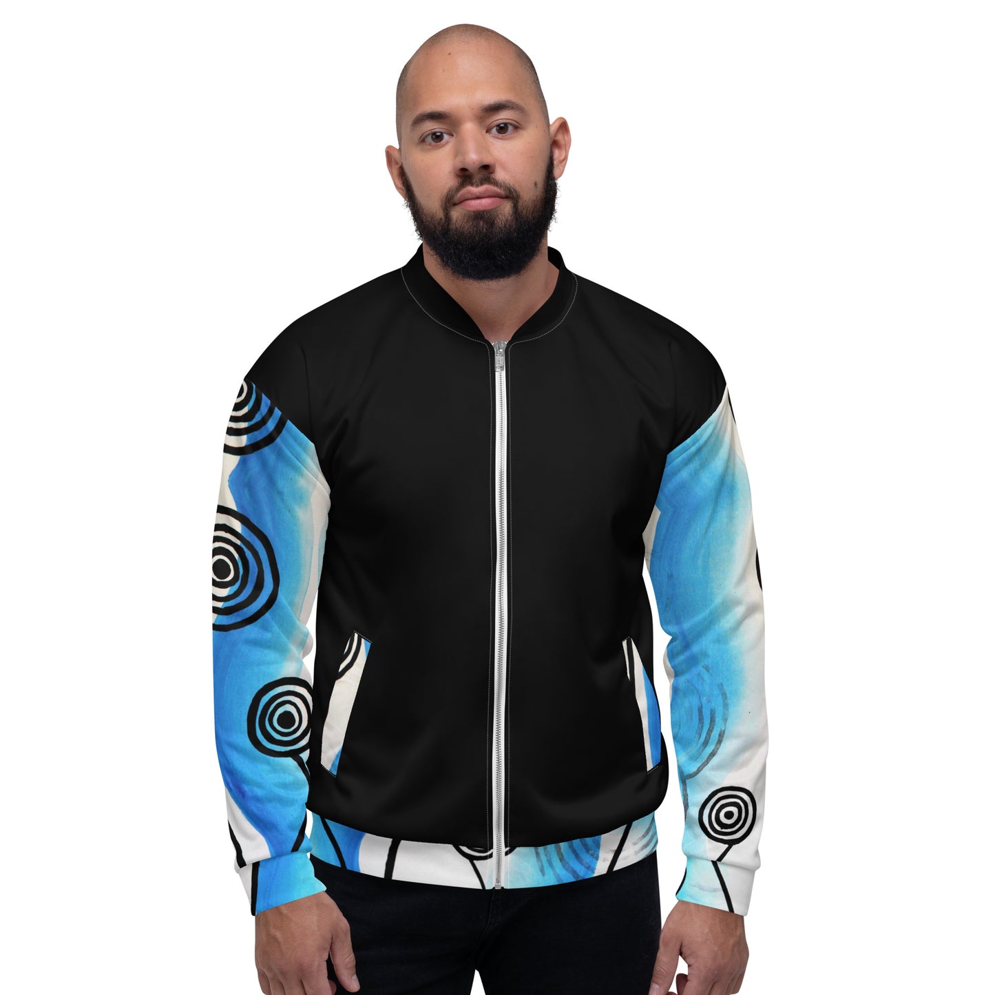 Unisex Bomber Jacket - Ocean x Black