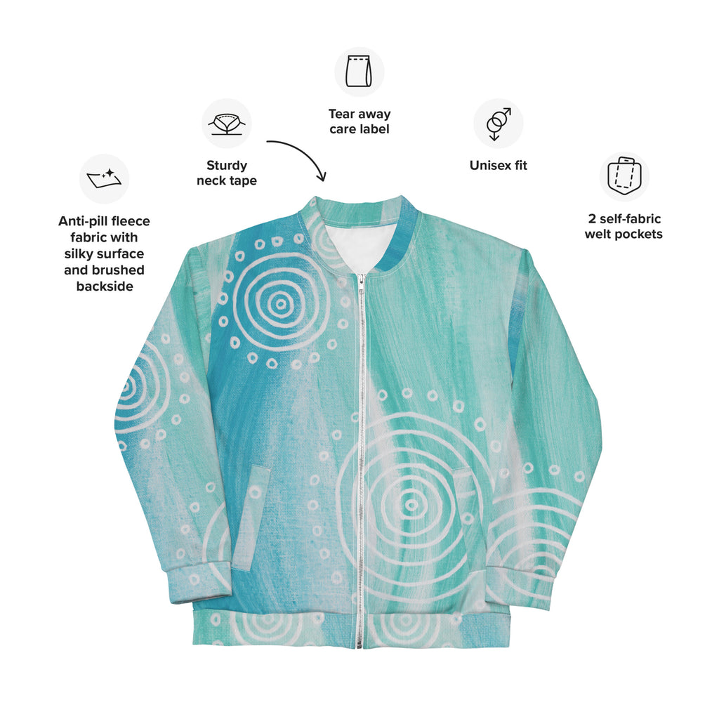 Unisex Bomber Jacket - Ebb & Flow by Linda Davidson