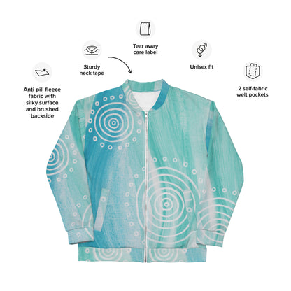 Unisex Bomber Jacket - Ebb & Flow by Linda Davidson