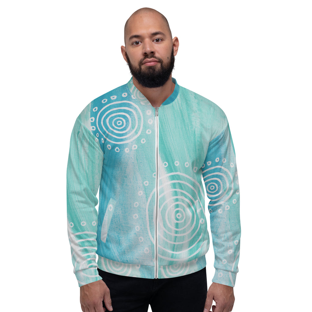 Unisex Bomber Jacket - Ebb & Flow by Linda Davidson