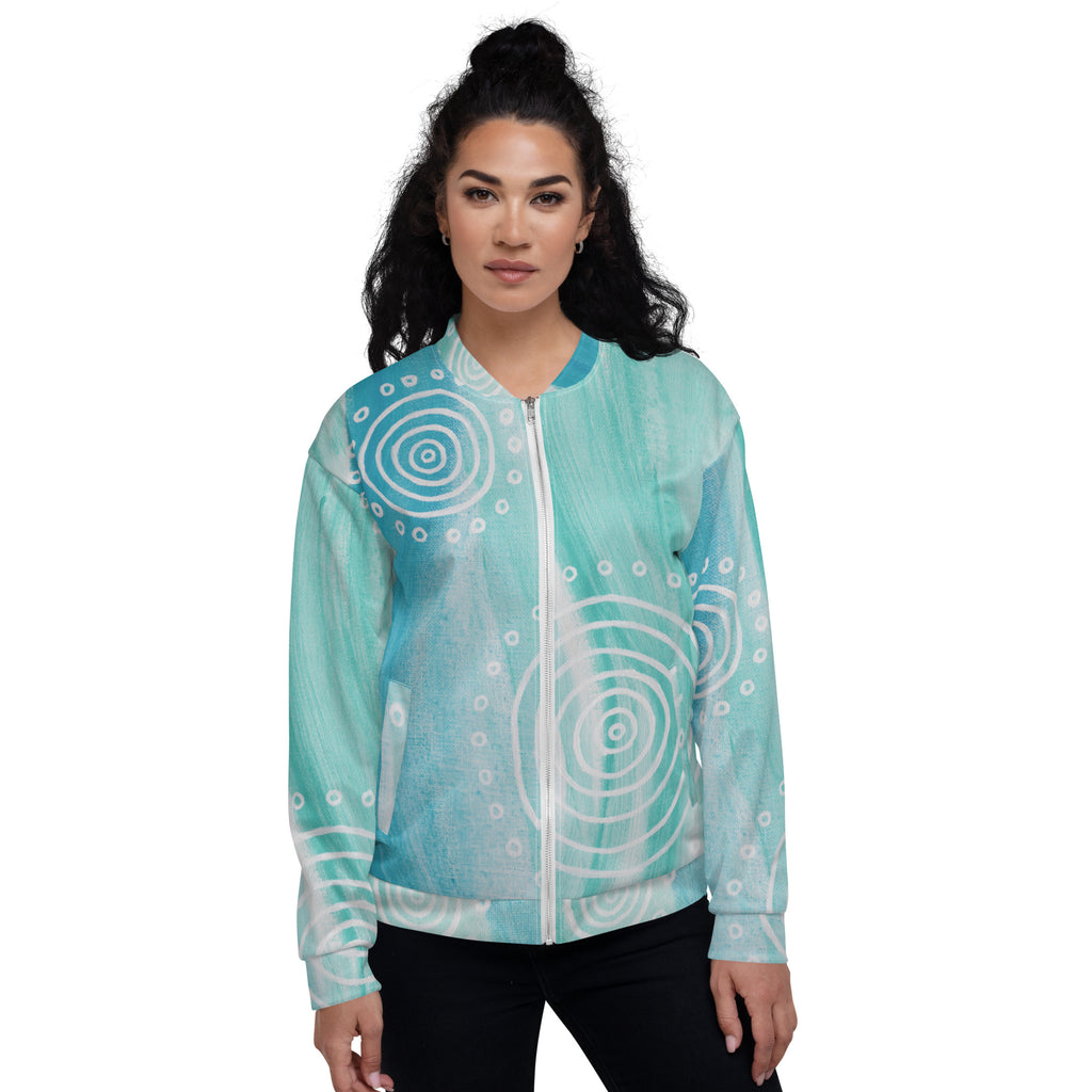 Unisex Bomber Jacket - Ebb & Flow by Linda Davidson