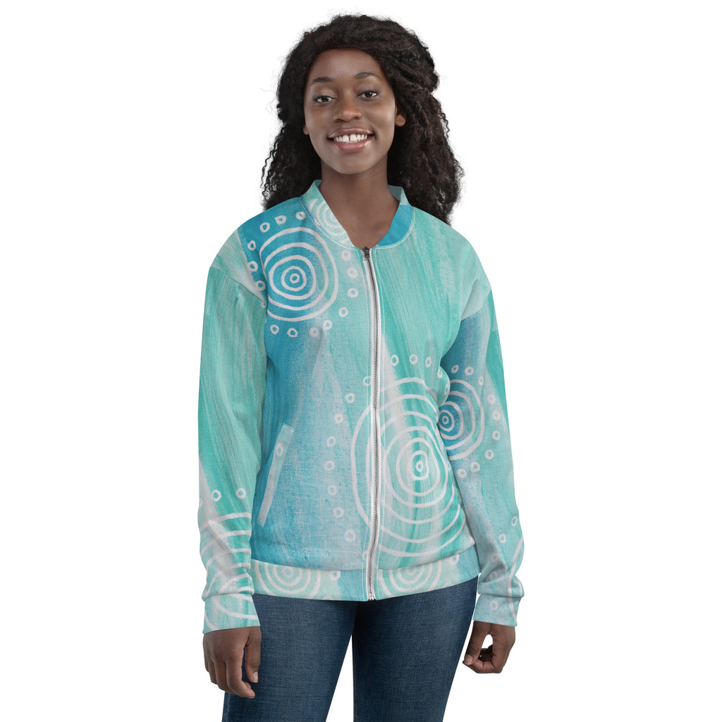 Unisex Bomber Jacket - Ebb & Flow by Linda Davidson