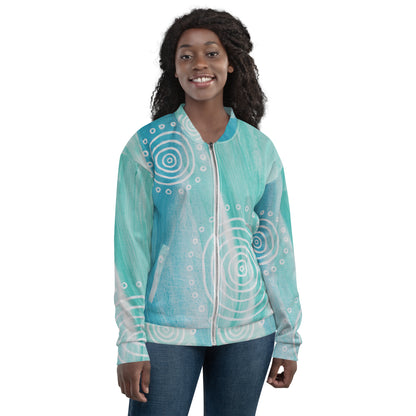 Unisex Bomber Jacket - Ebb & Flow by Linda Davidson