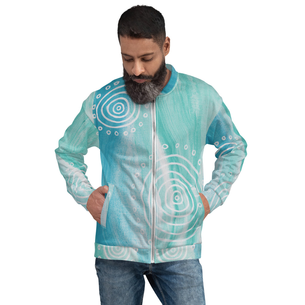 Unisex Bomber Jacket - Ebb & Flow by Linda Davidson