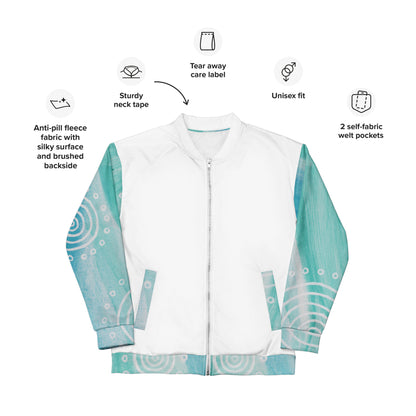 Unisex Bomber Jacket - Ebb & Flow x White