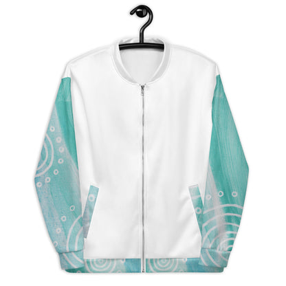 Unisex Bomber Jacket - Ebb & Flow x White