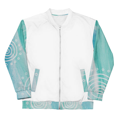 Unisex Bomber Jacket - Ebb & Flow x White
