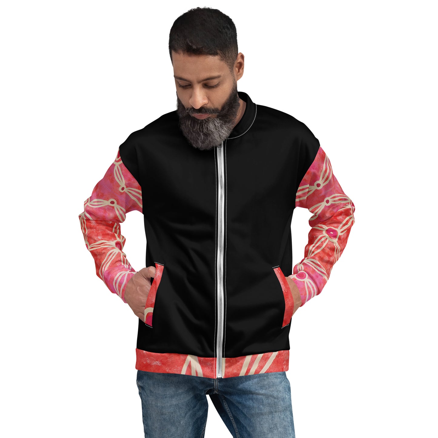Unisex Bomber Jacket - Artwork 3 x Black