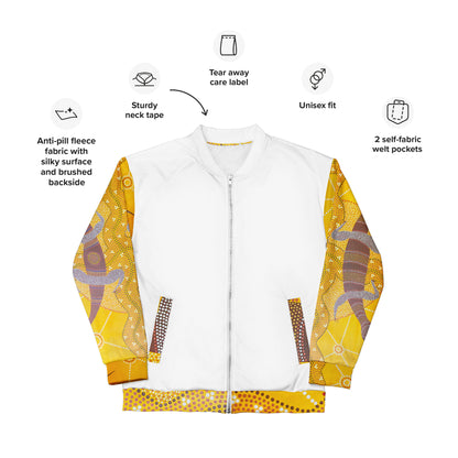 Unisex Bomber Jacket - Artwork 4 x White