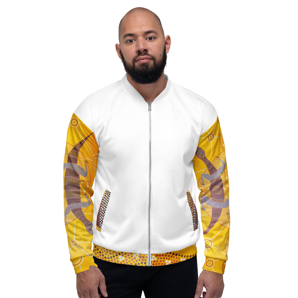 Unisex Bomber Jacket - Artwork 4 x White