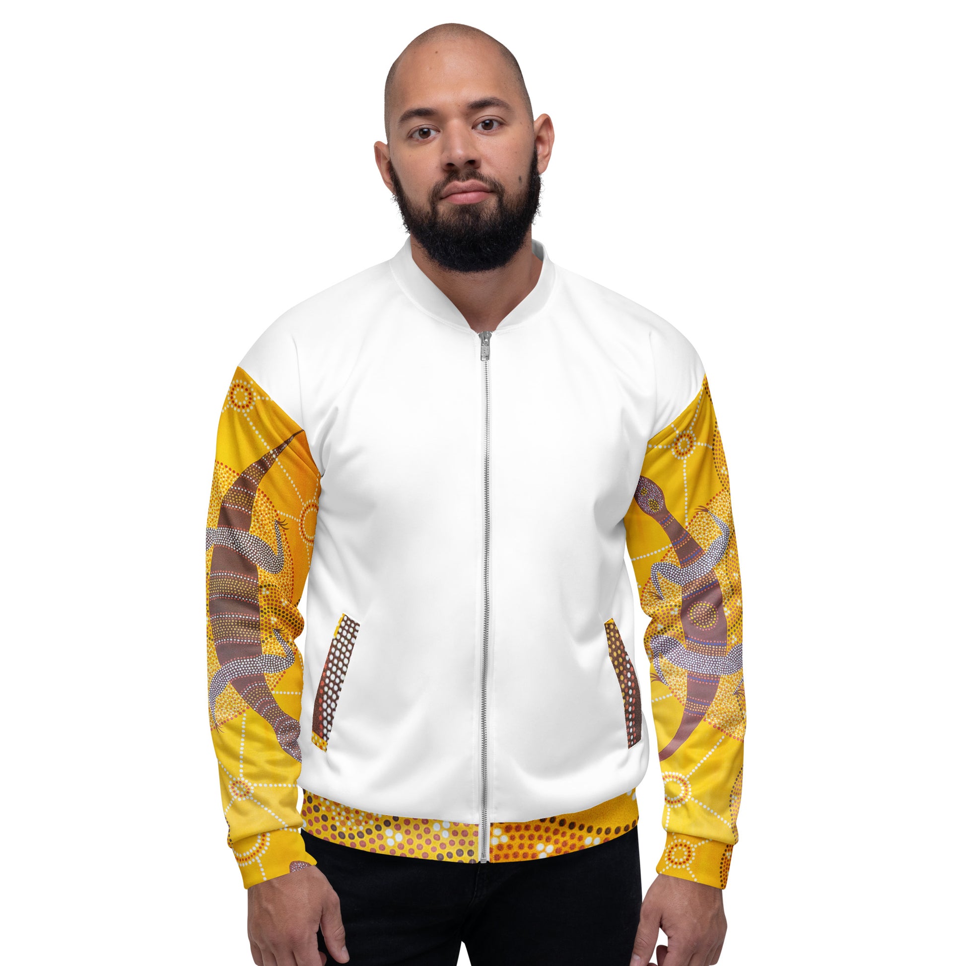 Unisex Bomber Jacket - Artwork 4 x White