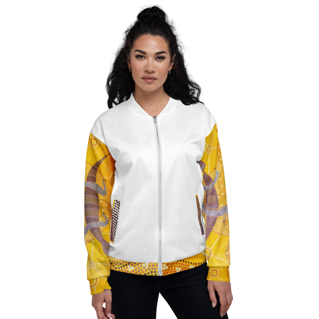 Unisex Bomber Jacket - Artwork 4 x White