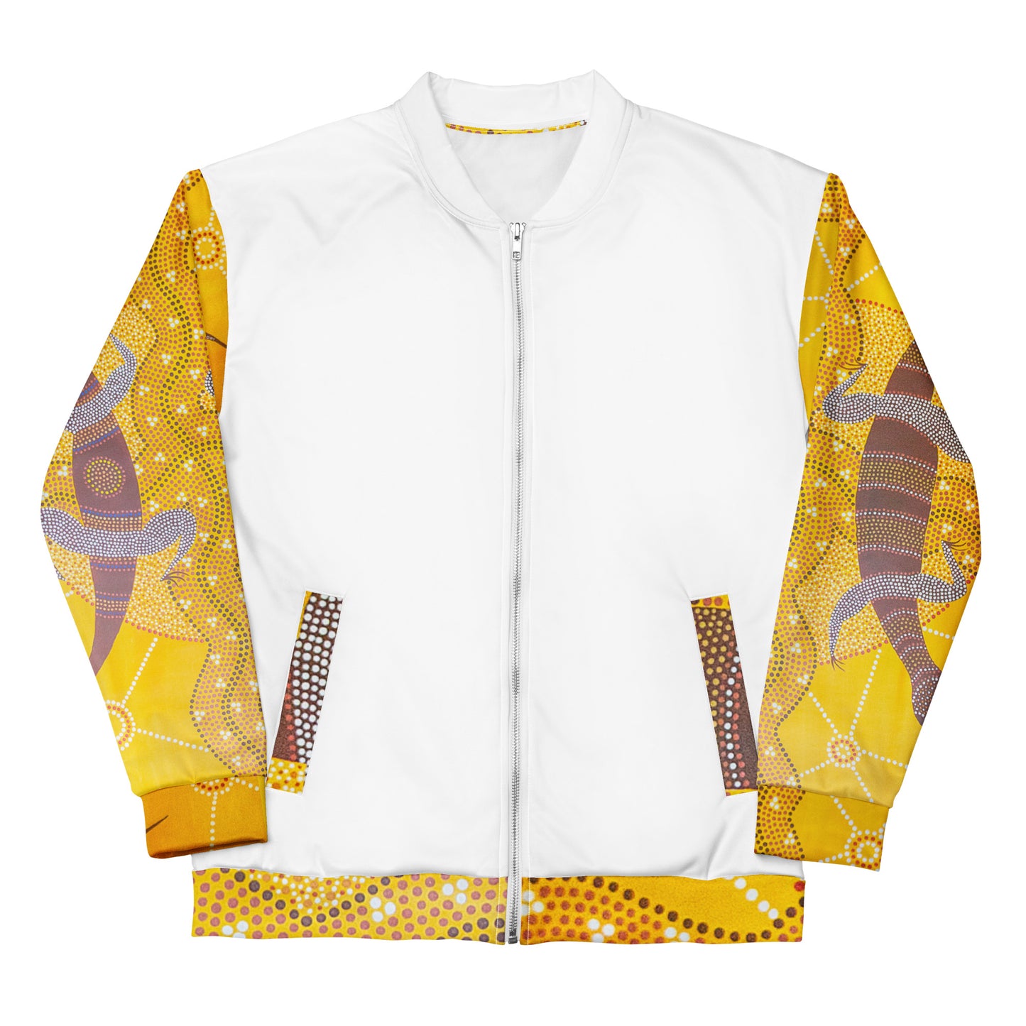 Unisex Bomber Jacket - Artwork 4 x White