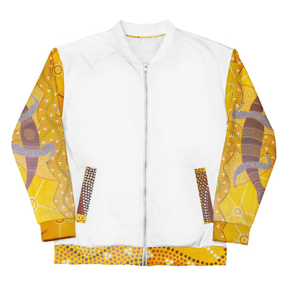 Unisex Bomber Jacket - Artwork 4 x White