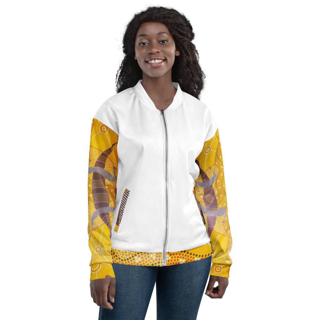 Unisex Bomber Jacket - Artwork 4 x White