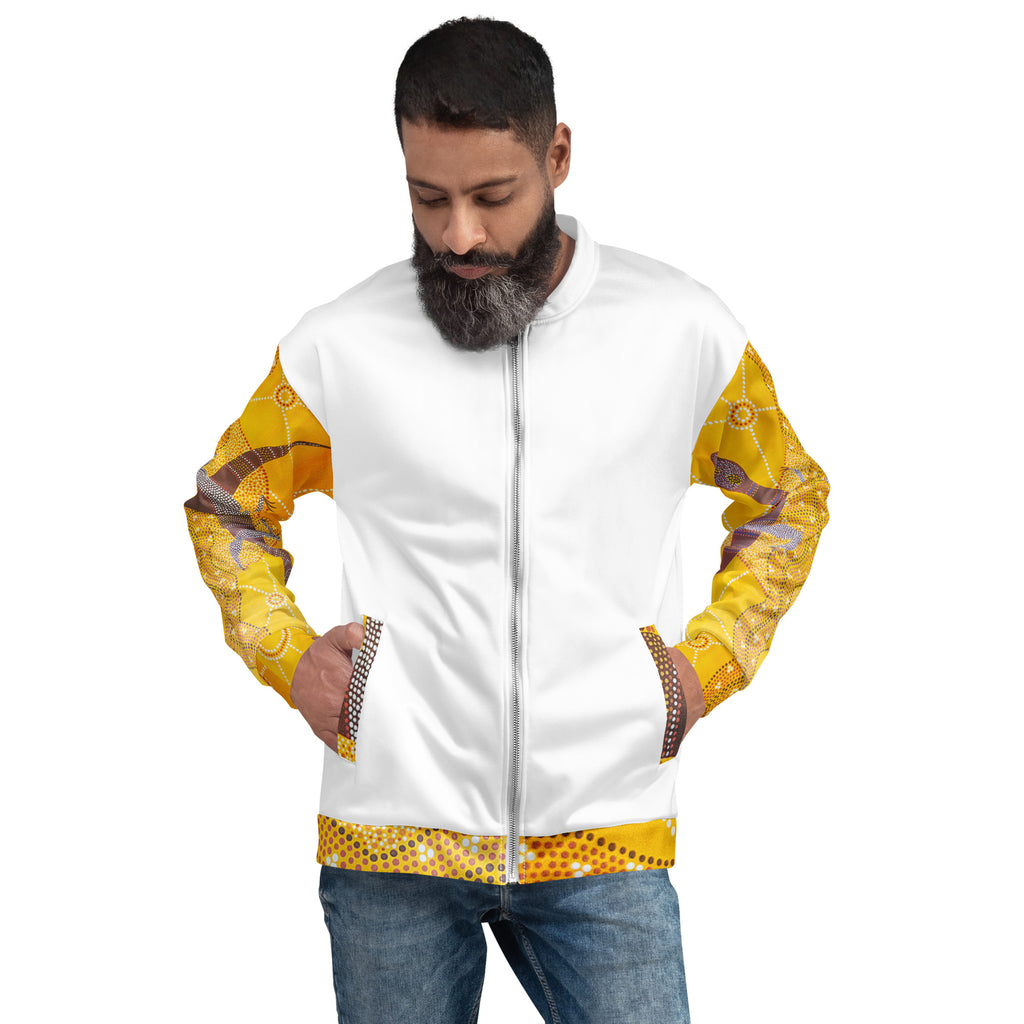 Unisex Bomber Jacket - Artwork 4 x White