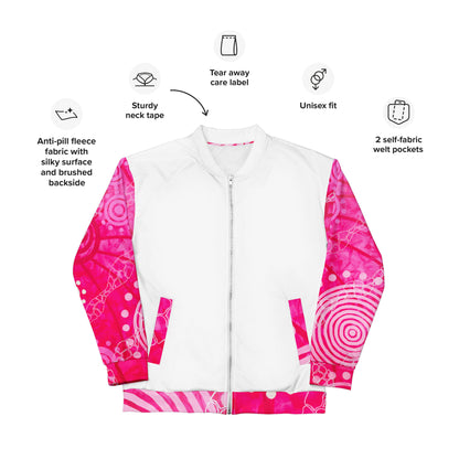 Unisex Bomber Jacket - Artwork 5 x White