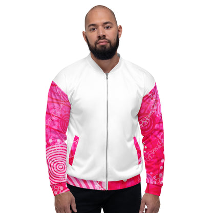 Unisex Bomber Jacket - Artwork 5 x White