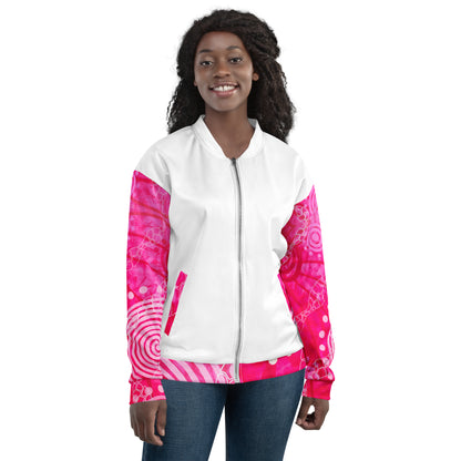Unisex Bomber Jacket - Artwork 5 x White