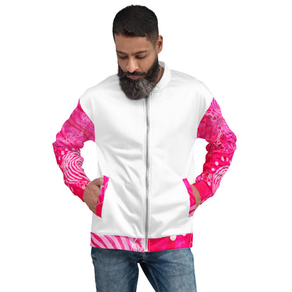 Unisex Bomber Jacket - Artwork 5 x White