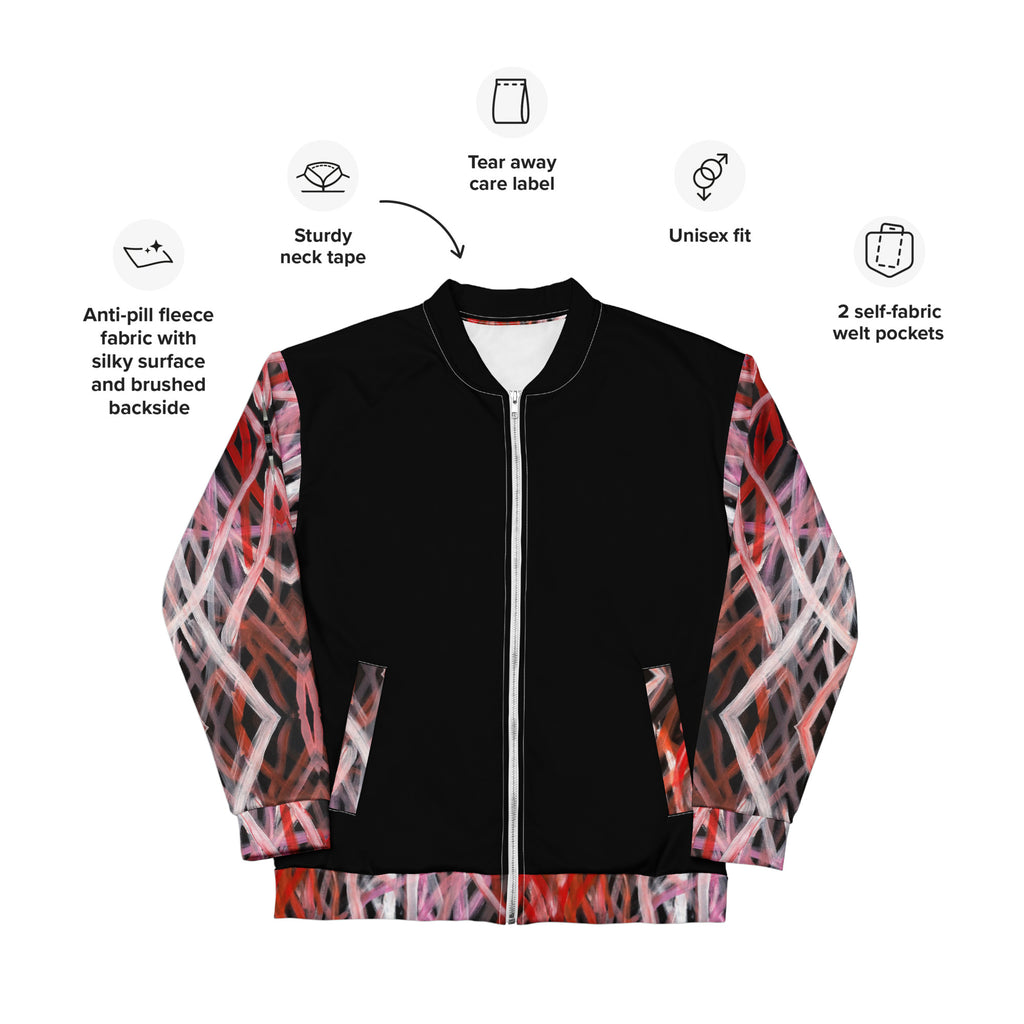 Unisex Bomber Jacket - Artwork 6 x Black