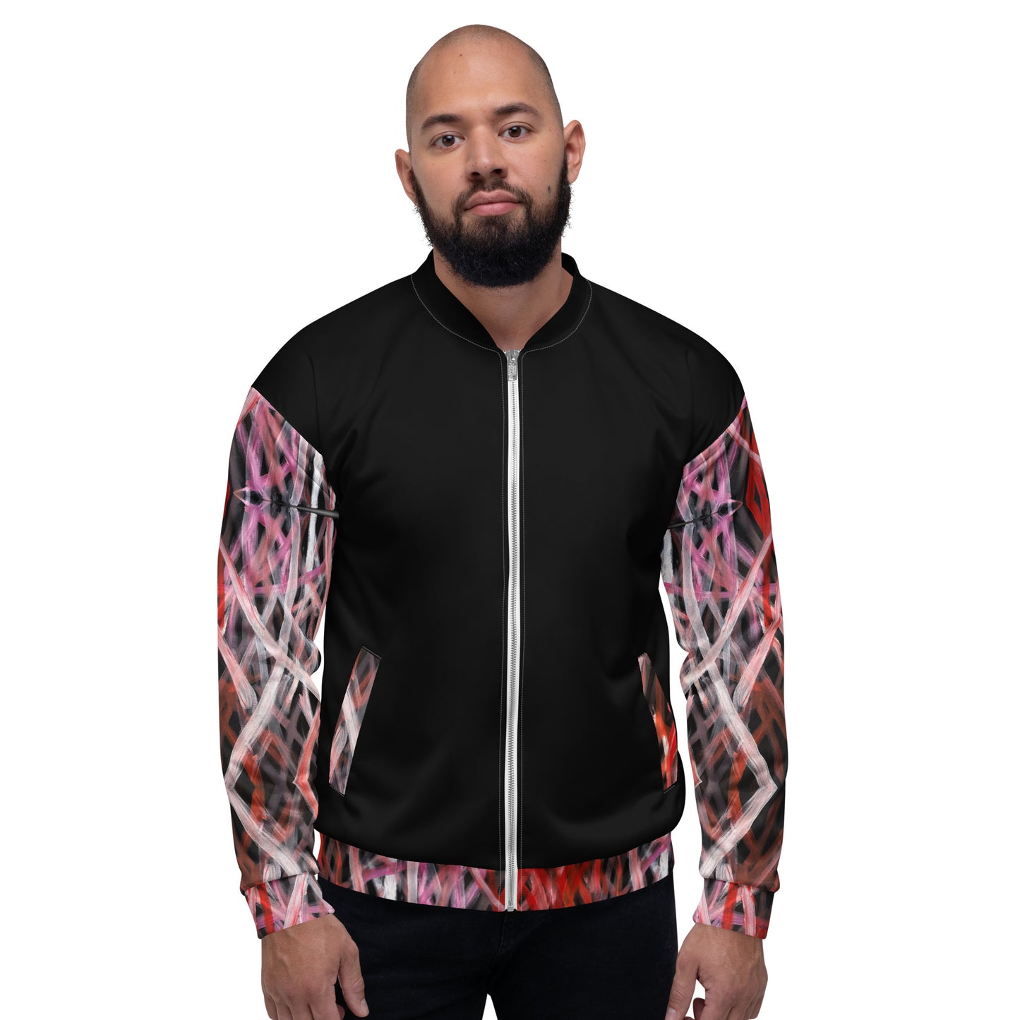 Unisex Bomber Jacket - Artwork 6 x Black
