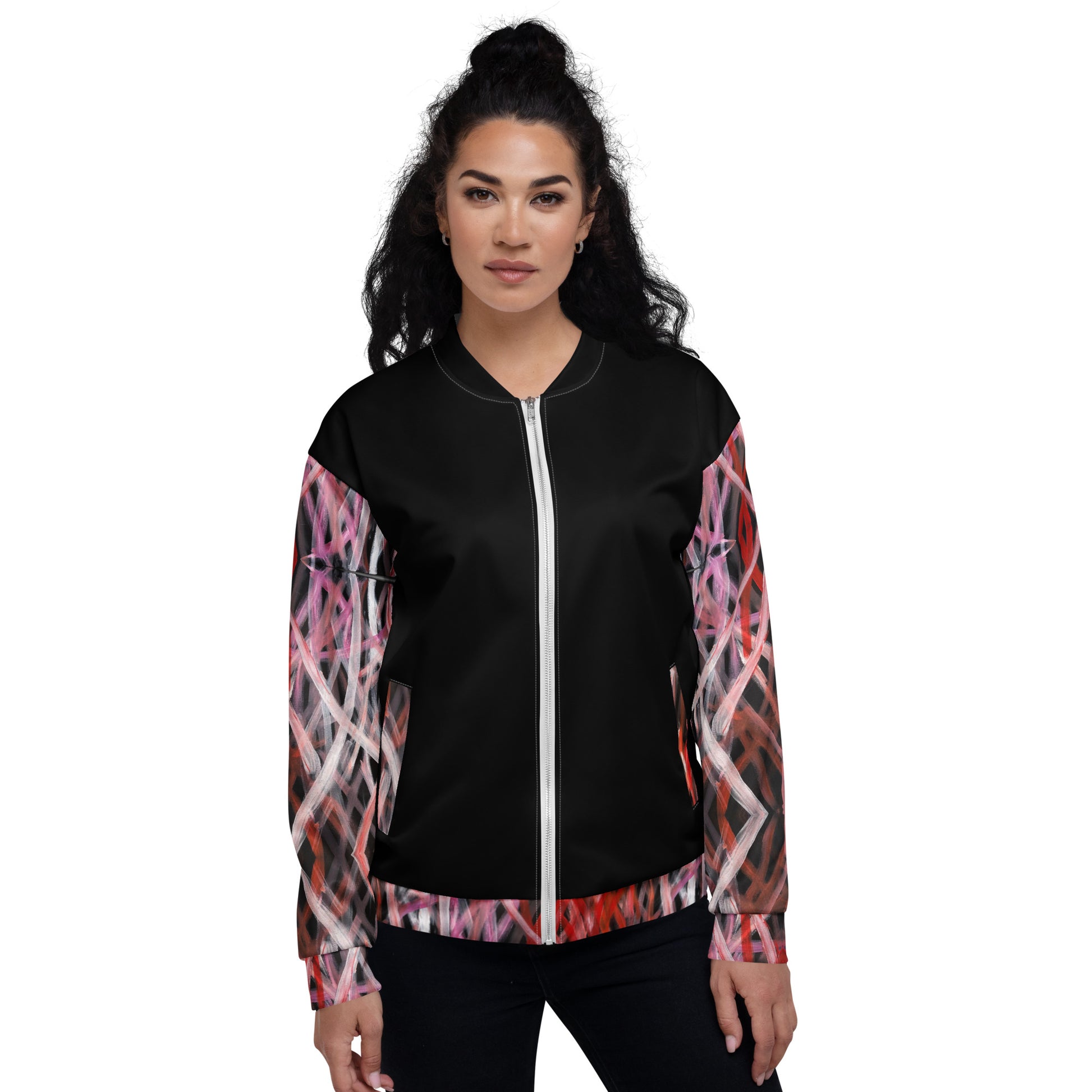 Unisex Bomber Jacket - Artwork 6 x Black
