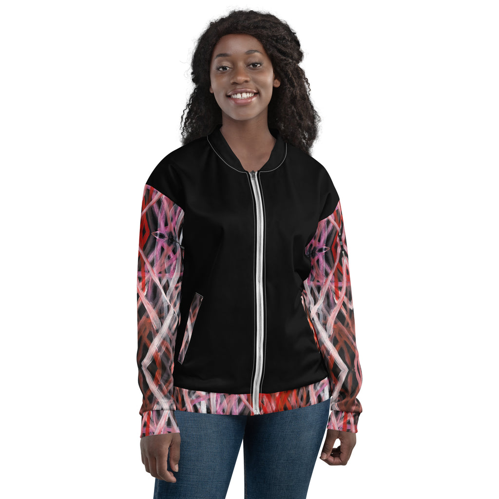 Unisex Bomber Jacket - Artwork 6 x Black