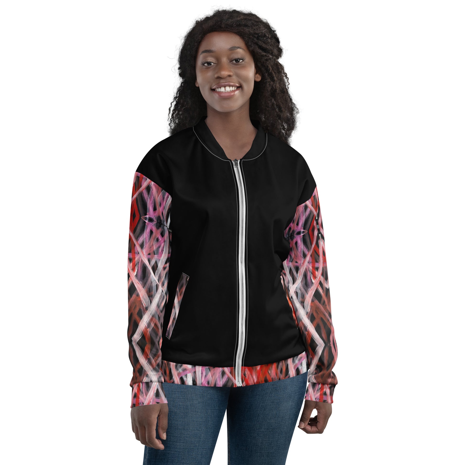 Unisex Bomber Jacket - Artwork 6 x Black
