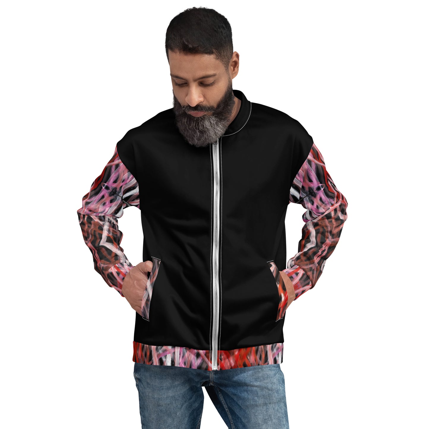 Unisex Bomber Jacket - Artwork 6 x Black