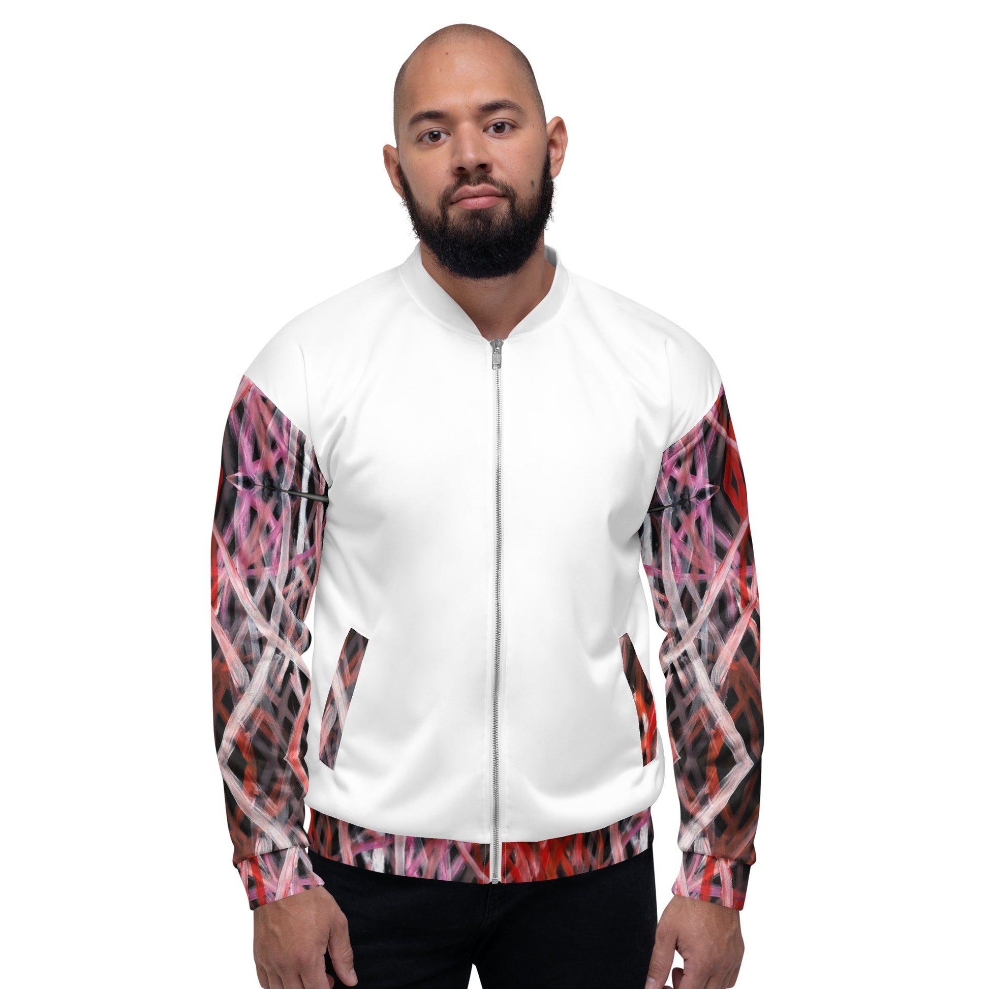 Unisex Bomber Jacket - Artwork 6 x White