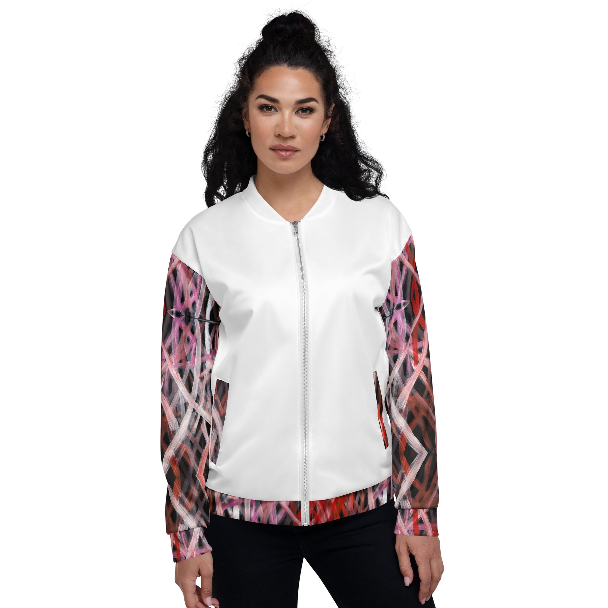 Unisex Bomber Jacket - Artwork 6 x White