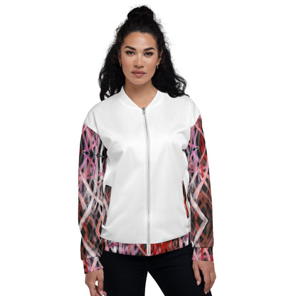 Unisex Bomber Jacket - Artwork 6 x White