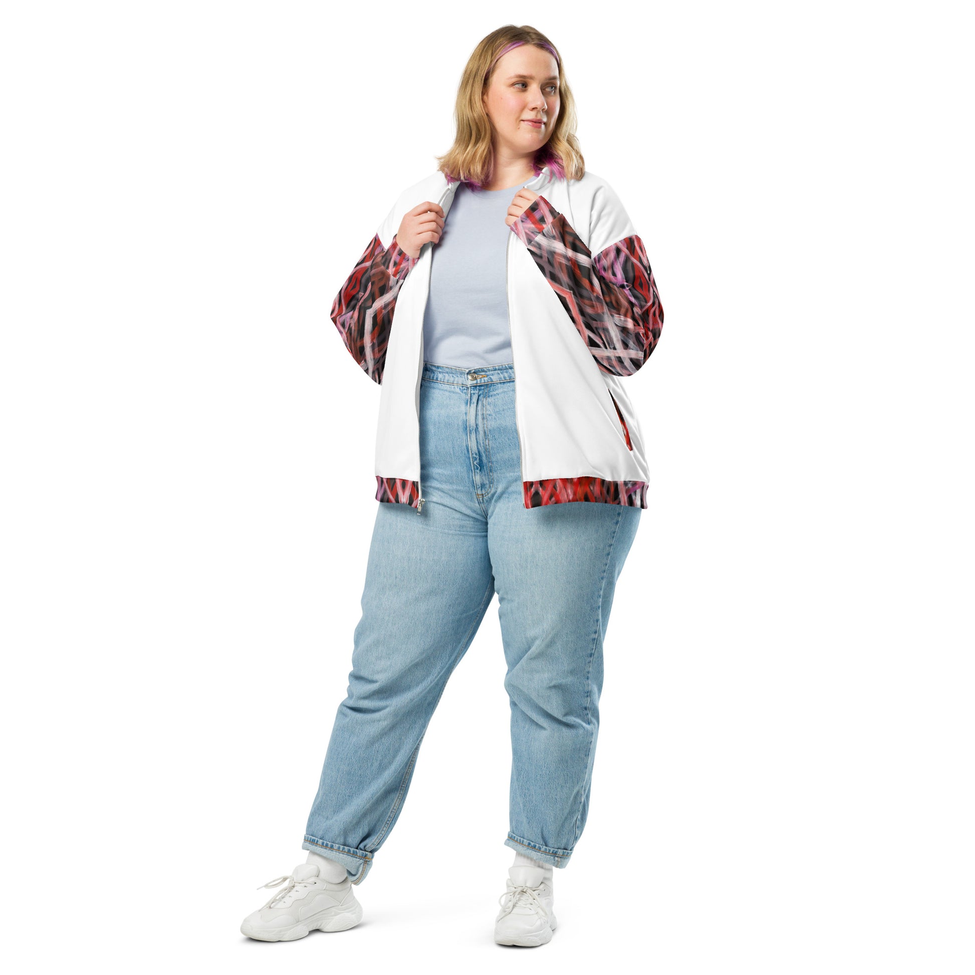 Unisex Bomber Jacket - Artwork 6 x White