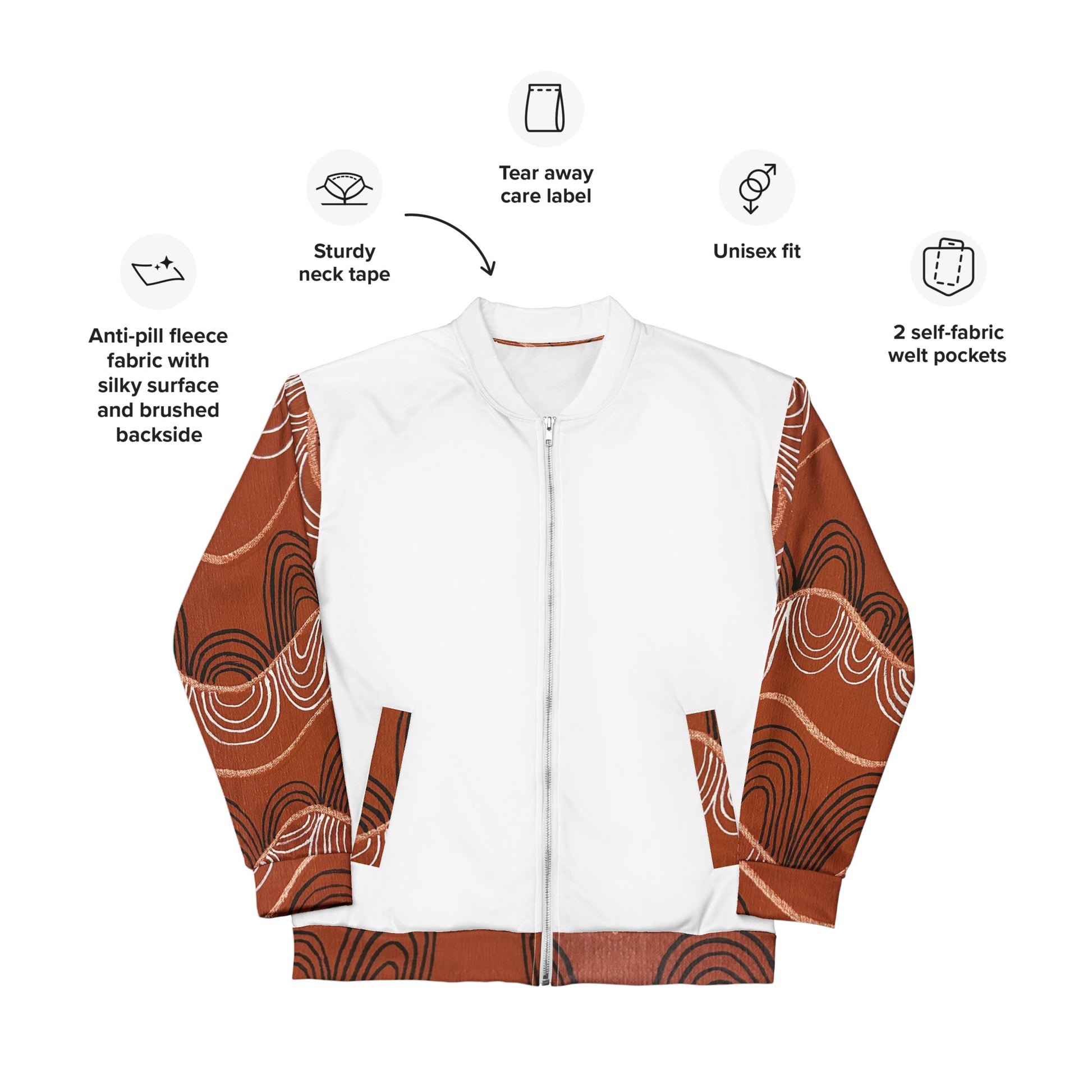 Unisex Bomber Jacket - Artwork 7 x White