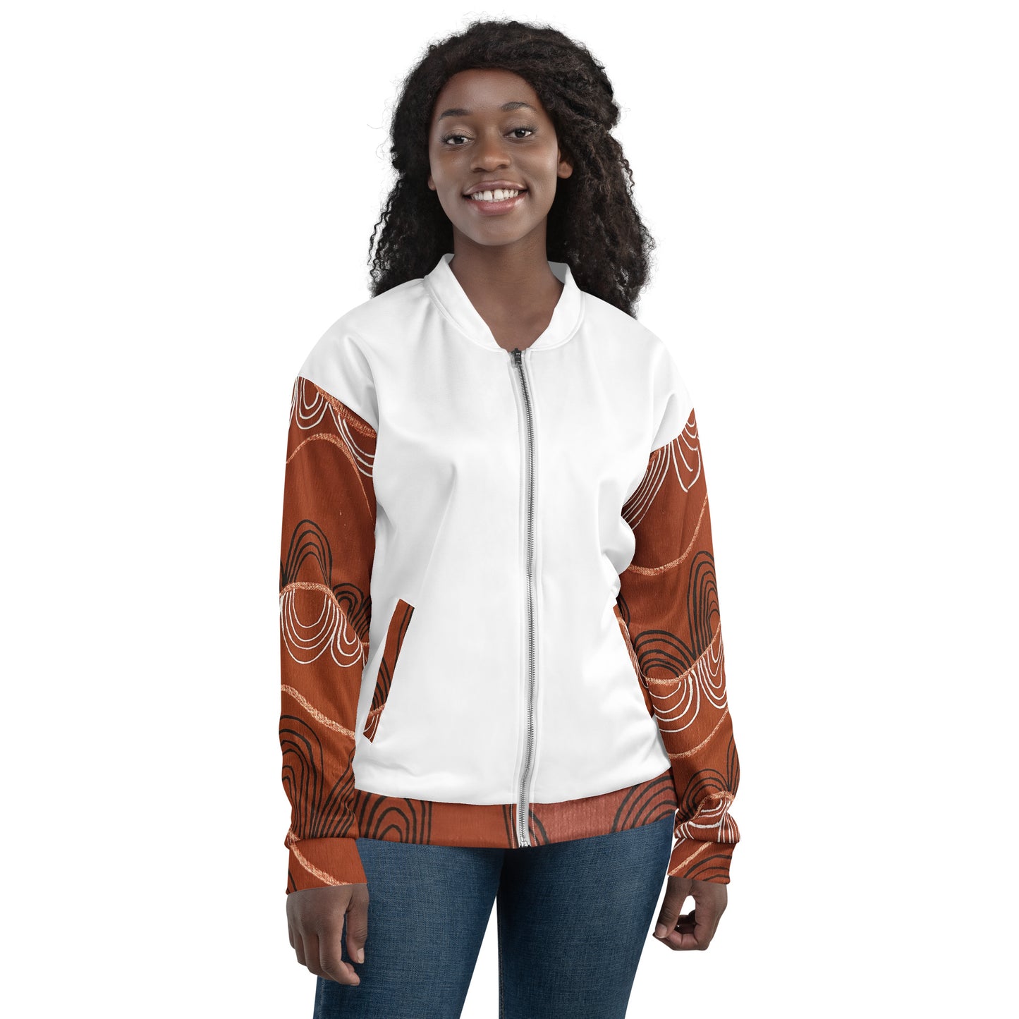 Unisex Bomber Jacket - Artwork 7 x White