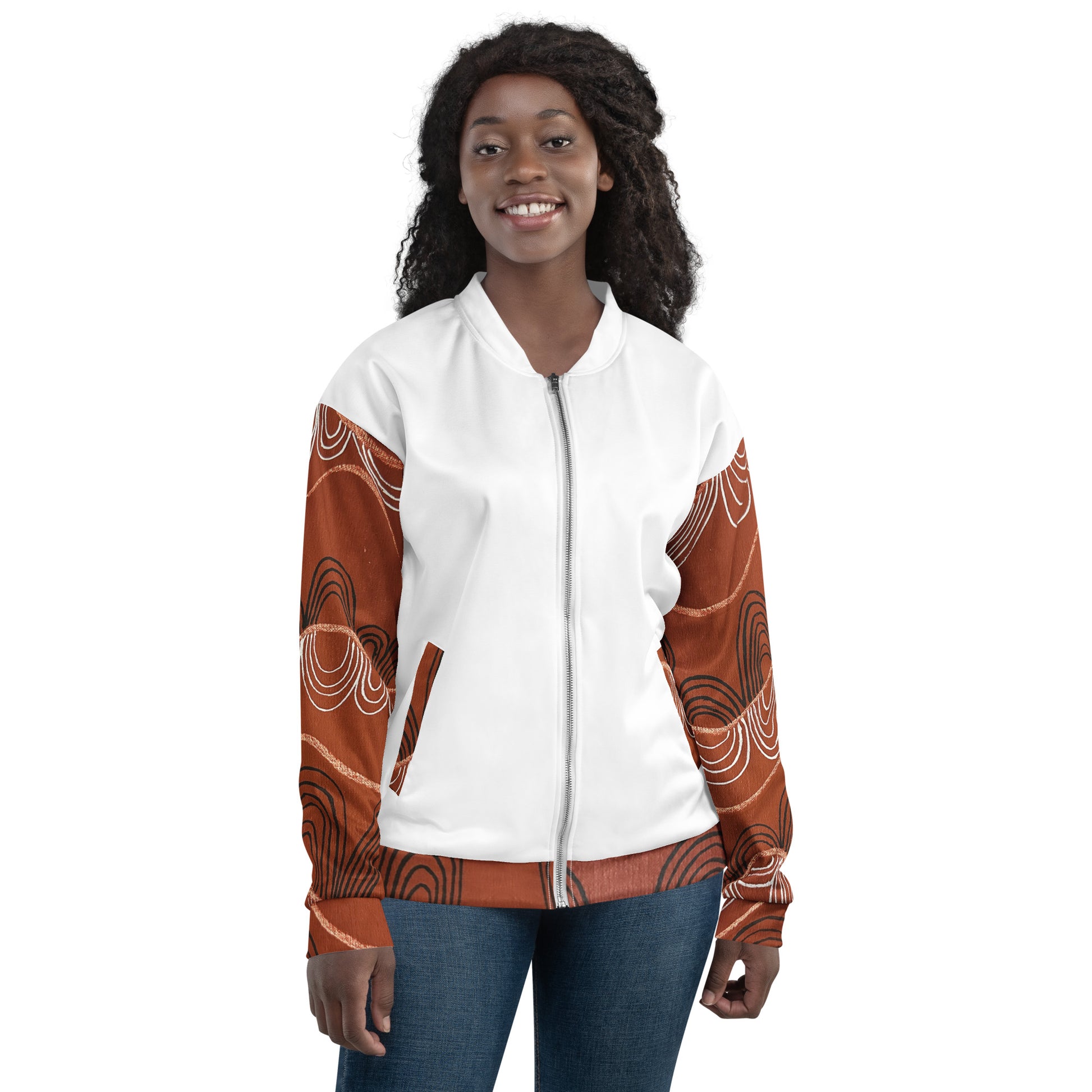 Unisex Bomber Jacket - Artwork 7 x White