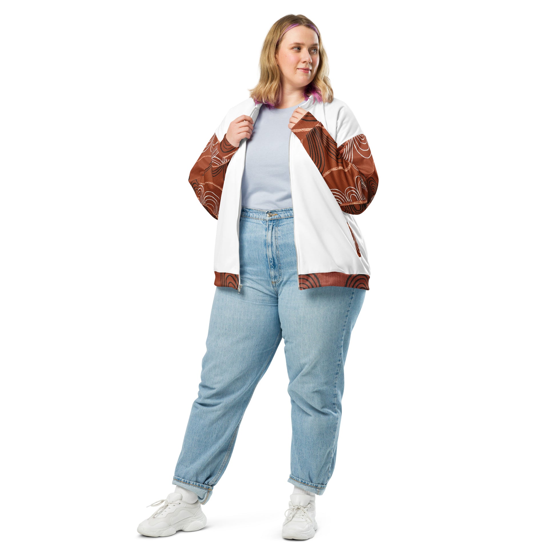 Unisex Bomber Jacket - Artwork 7 x White