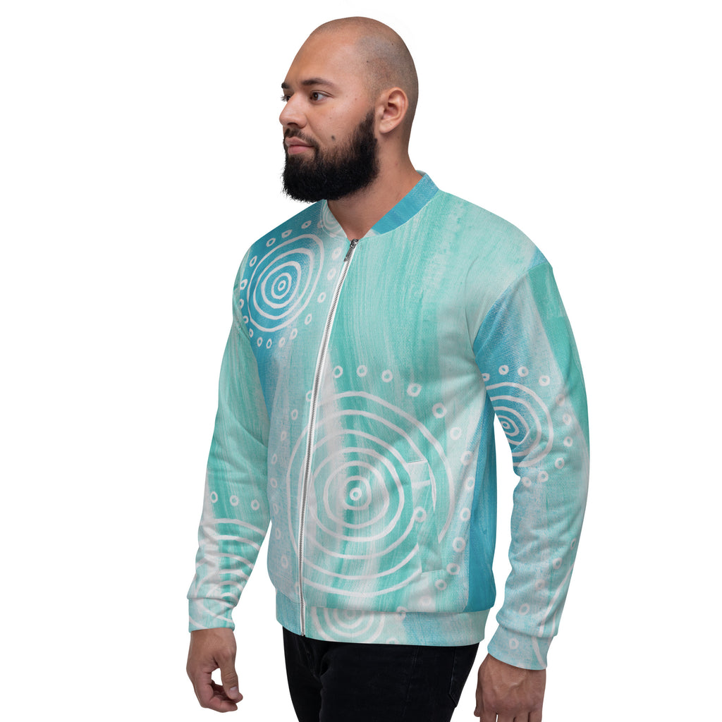 Unisex Bomber Jacket - Ebb & Flow by Linda Davidson