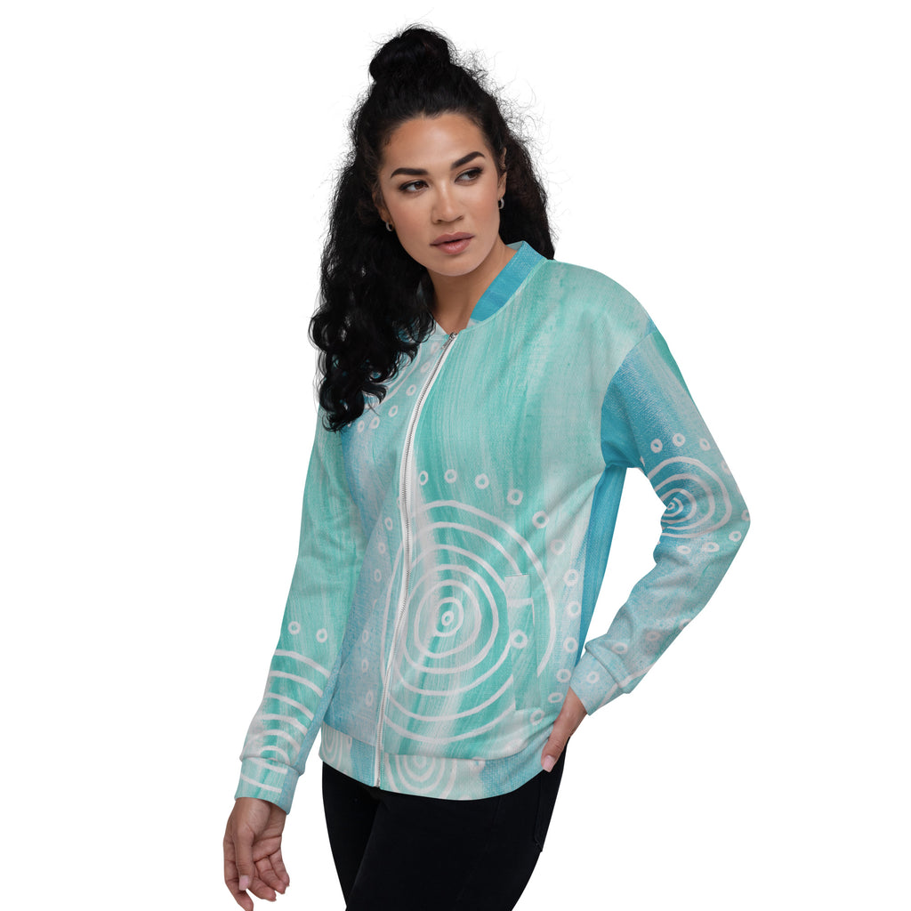 Unisex Bomber Jacket - Ebb & Flow by Linda Davidson