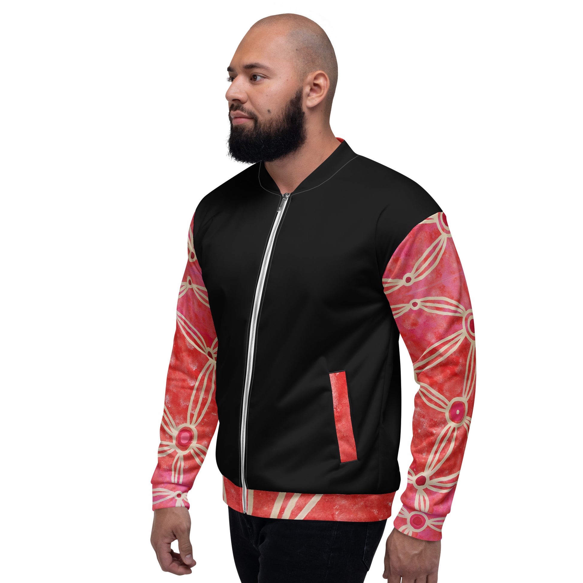 Unisex Bomber Jacket - Artwork 3 x Black