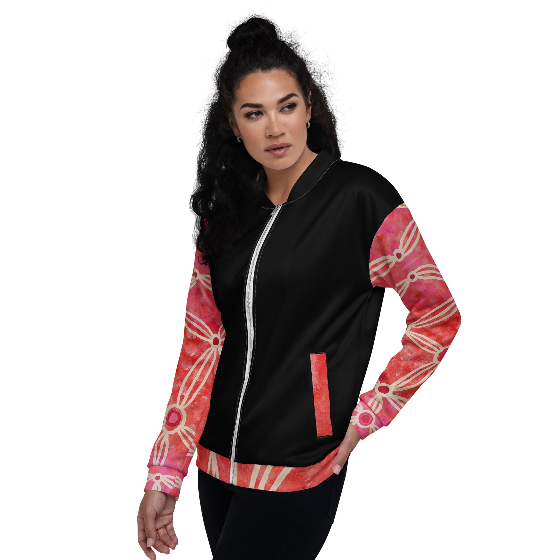 Unisex Bomber Jacket - Artwork 3 x Black